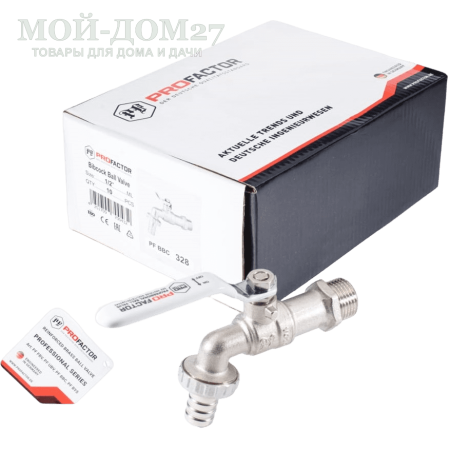 Кран шаровой 1/2" (водоразборный со штуцером и ручкой) | Мой-Дом27 | Подходит для умывальников Акватекс, ВИХРЬ, ЭЛБЭТ<br>
 Тип резьбы (наружная) - 1/2M <br>
 Диаметр трубы - 15 мм <br>
 Условный диаметр DN - 15 мм<br>
	Длина крана - 140 мм